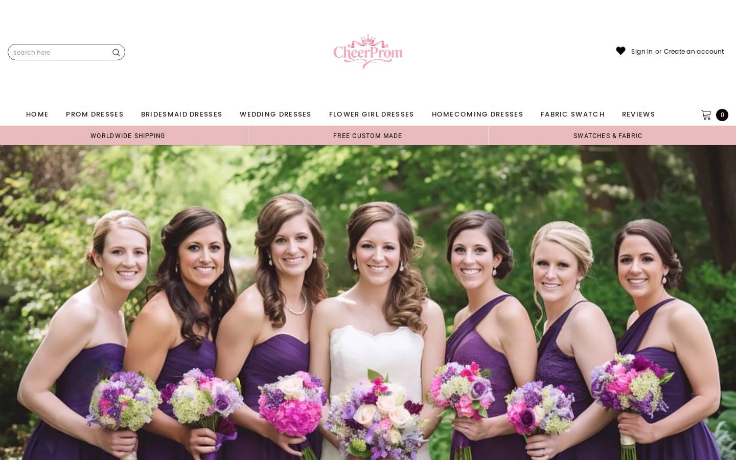 cheerprom.com homepage screenshot