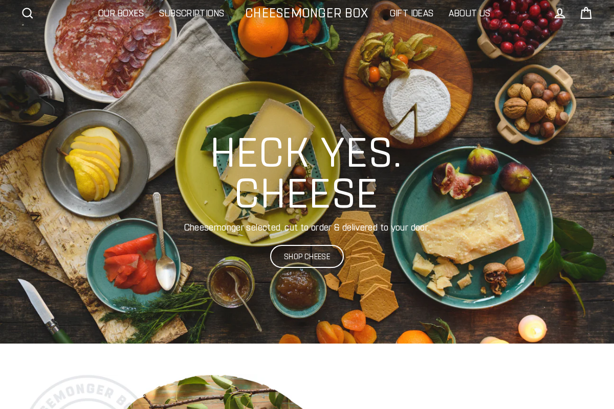 cheesemongerbox.com homepage screenshot