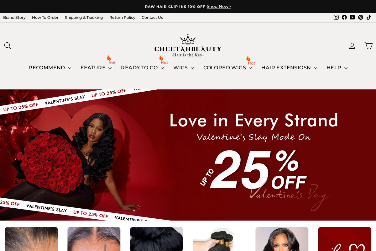 CheetahBeauty Hair homepage screenshot