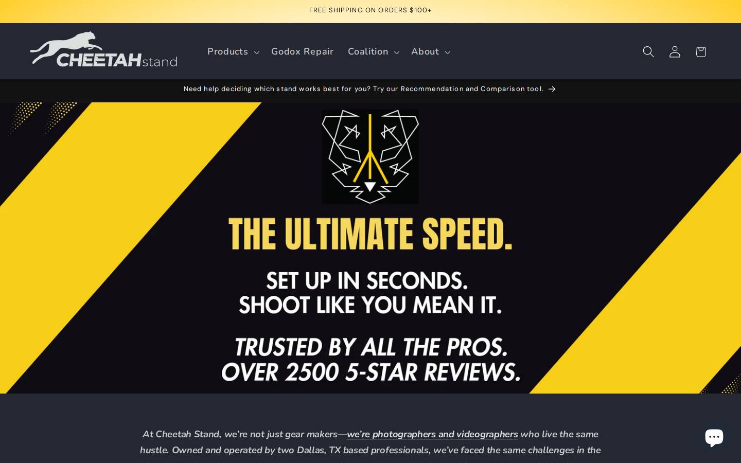 cheetahstand.com homepage screenshot