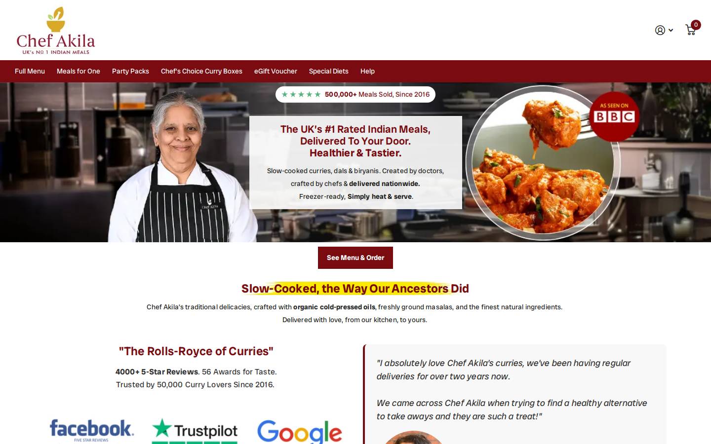 Chef Akila’s Slow-Cooked Curries homepage screenshot