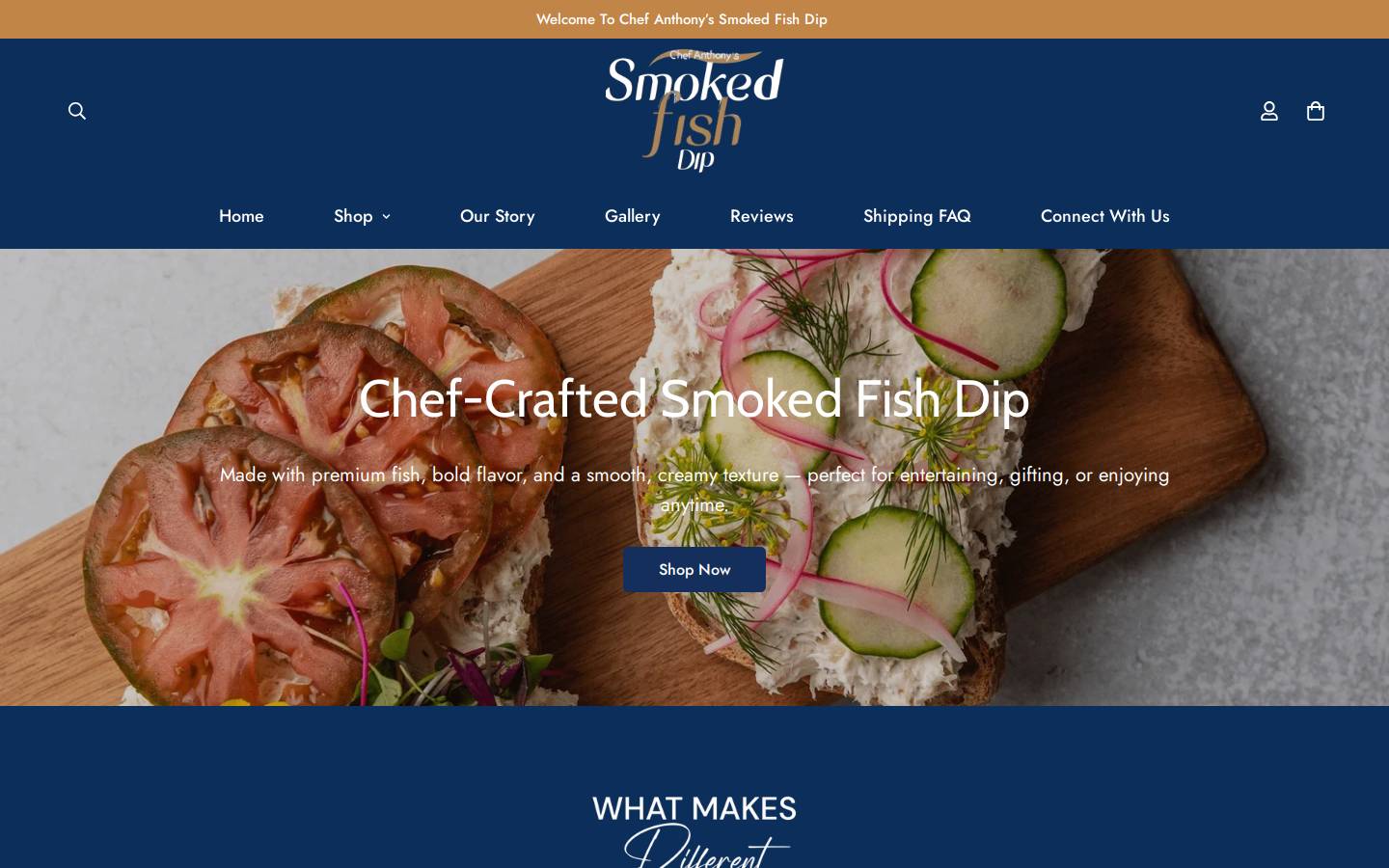 chefanthonysmokedfishdip.com homepage screenshot
