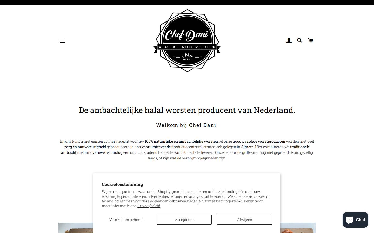 Chef Dani - Meat and More homepage screenshot