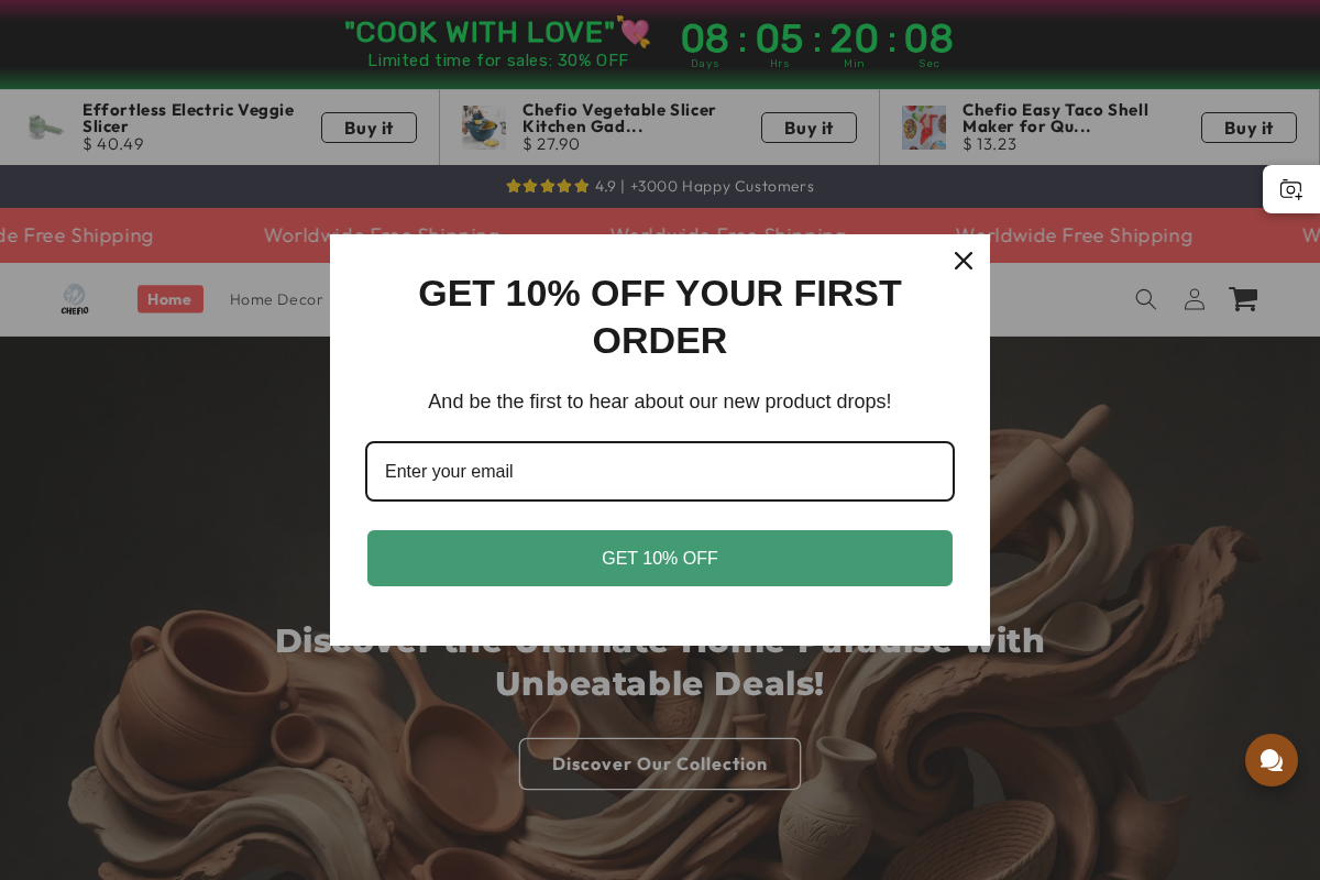 Chefio homepage screenshot