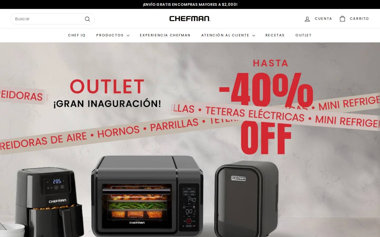Chefman homepage screenshot