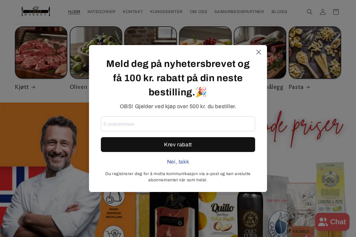 Chefmarket homepage screenshot