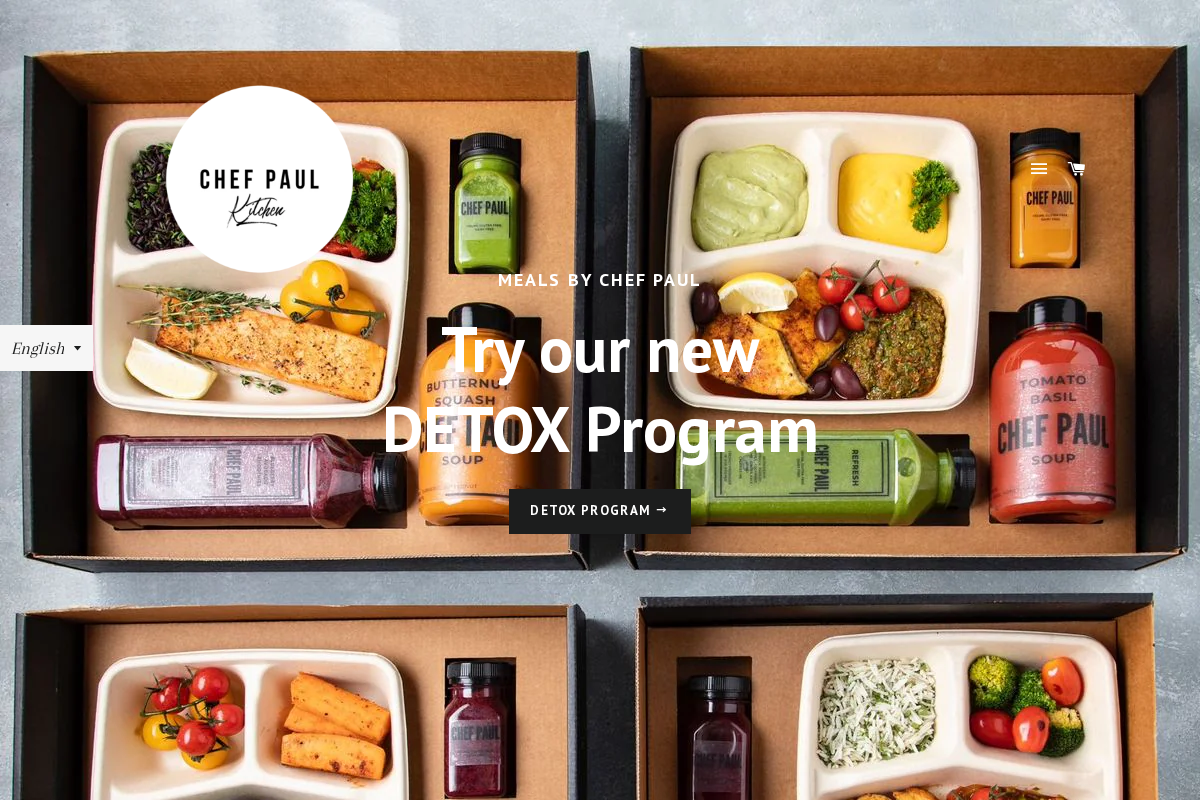 Chef Paul Kitchen homepage screenshot