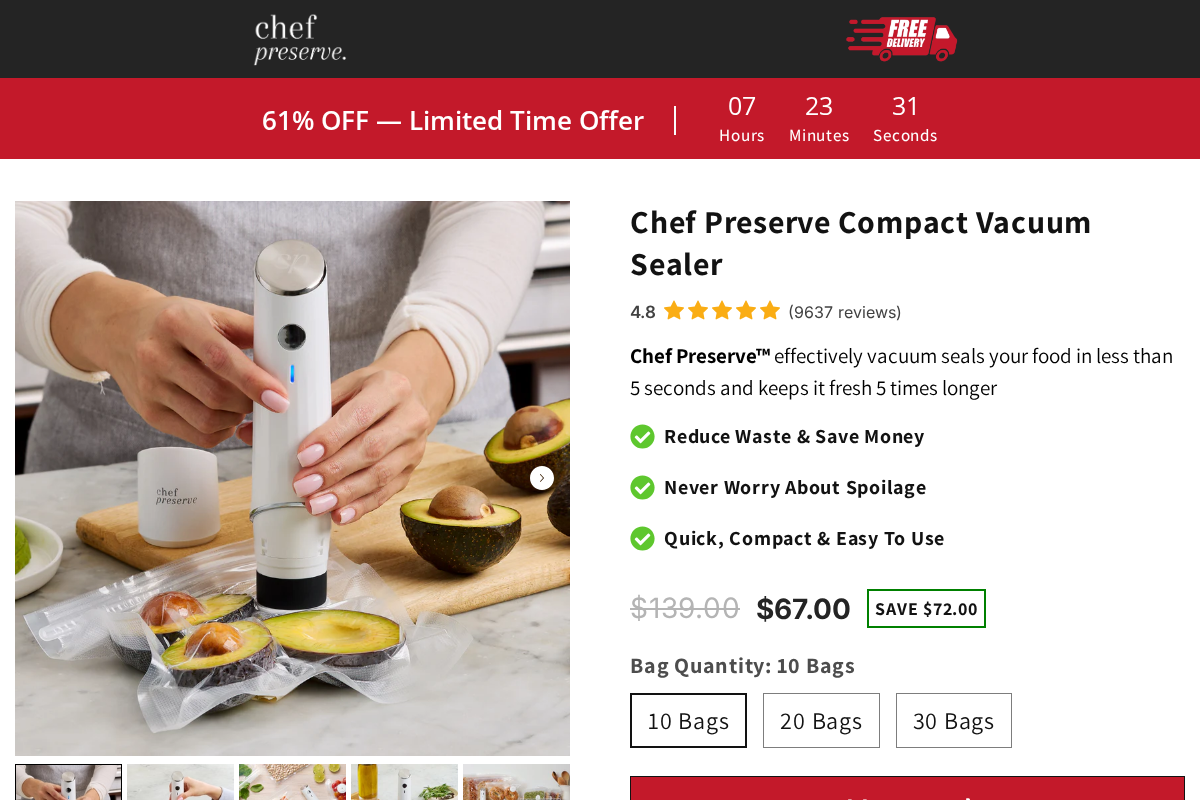 Chefpreserve homepage screenshot