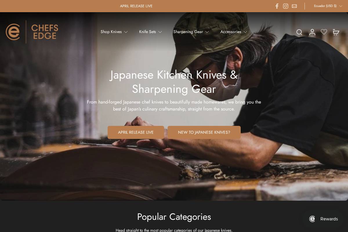 chefsedge.com.au homepage screenshot