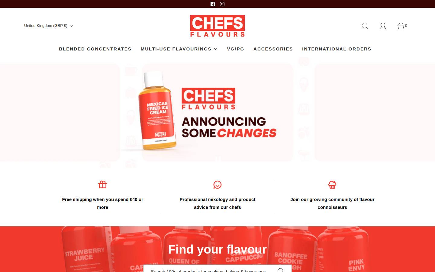 Chefs Flavours homepage screenshot