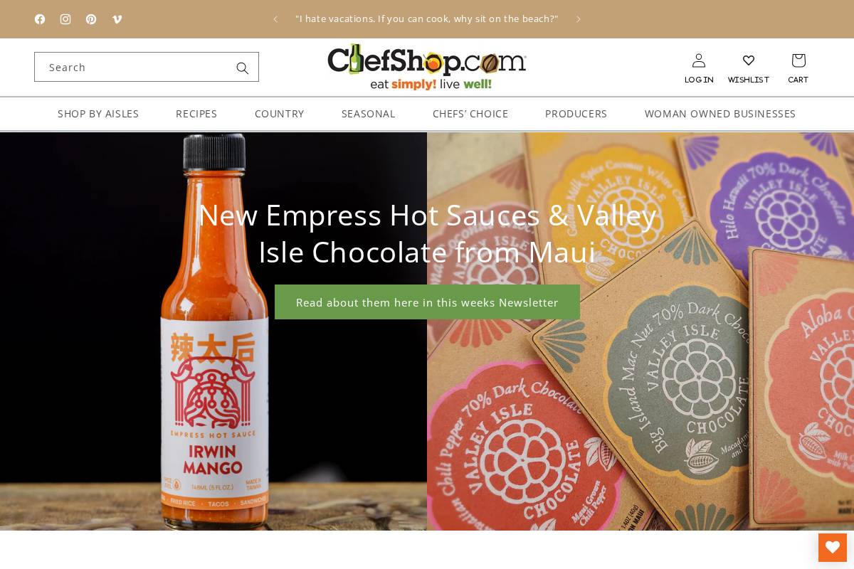 chefshop.com homepage screenshot