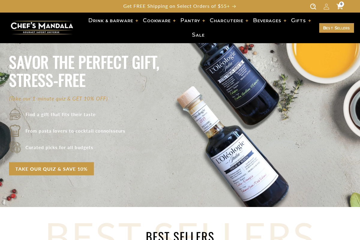 Chef's Mandala Gourmet Store homepage screenshot