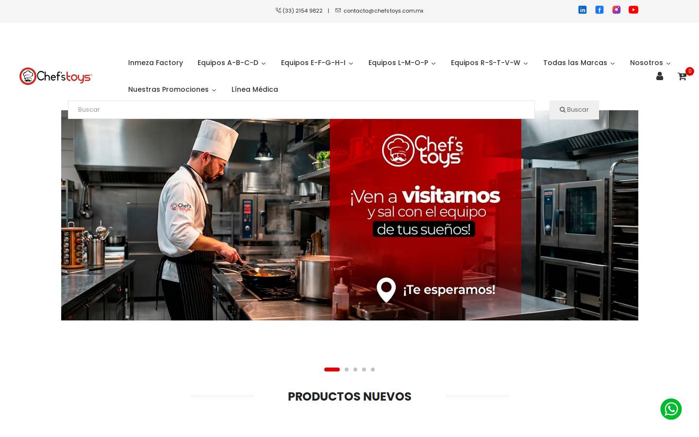 Chefs' Toys homepage screenshot