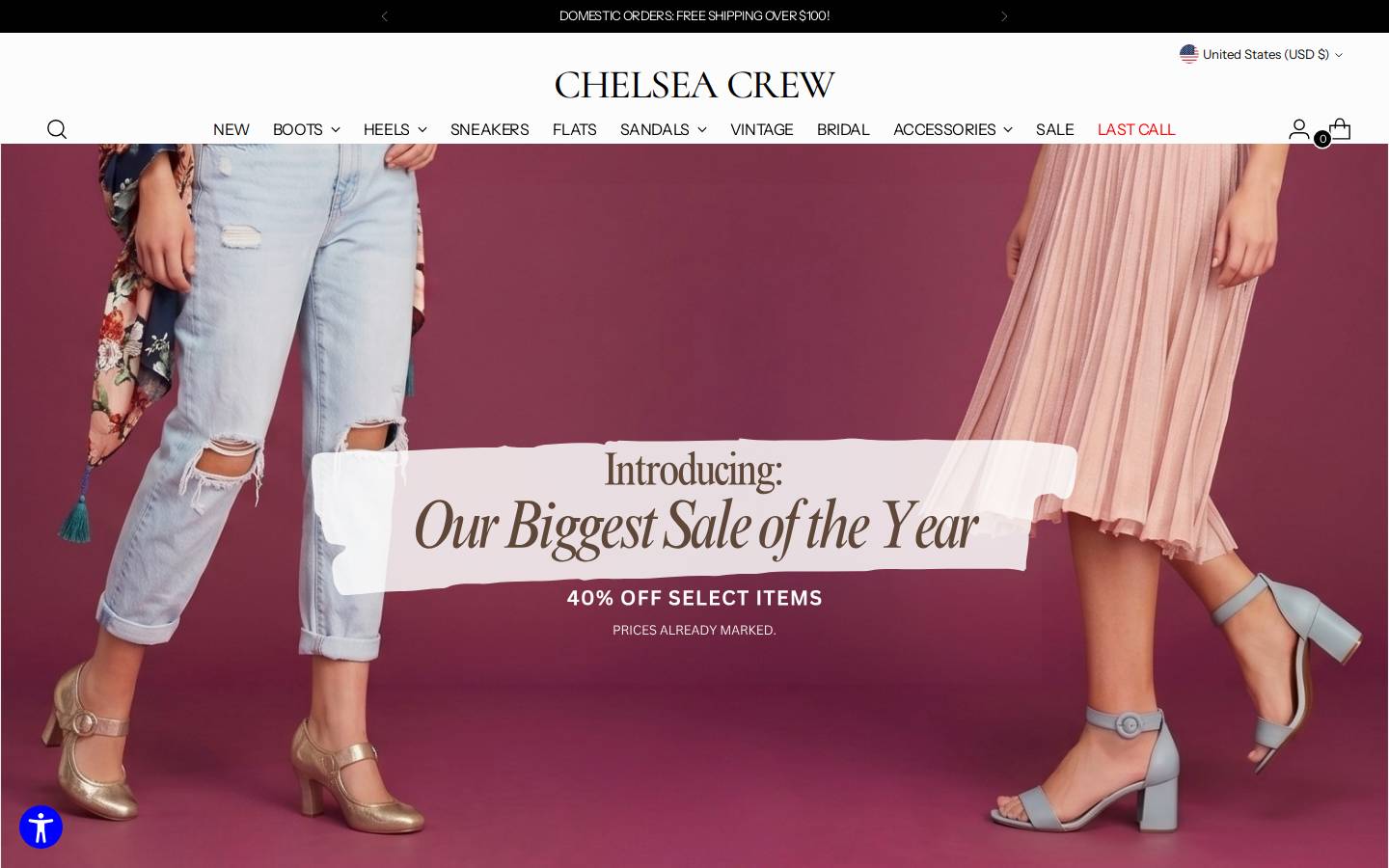 chelseacrew.com homepage screenshot