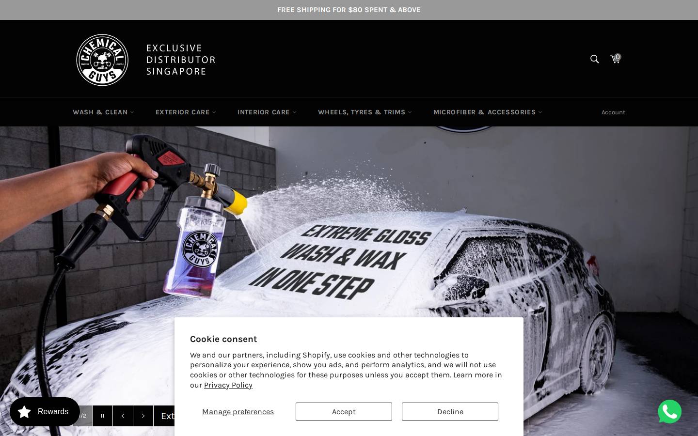 Chemical Guys homepage screenshot