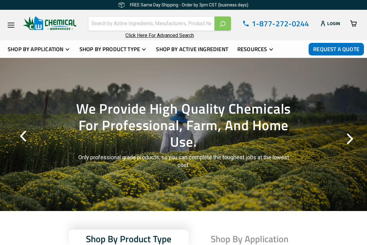 Chemical Warehouse homepage screenshot