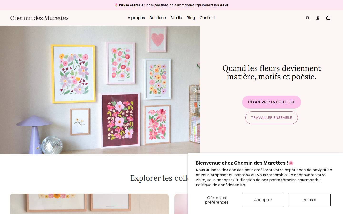 Chemin des Marettes homepage screenshot
