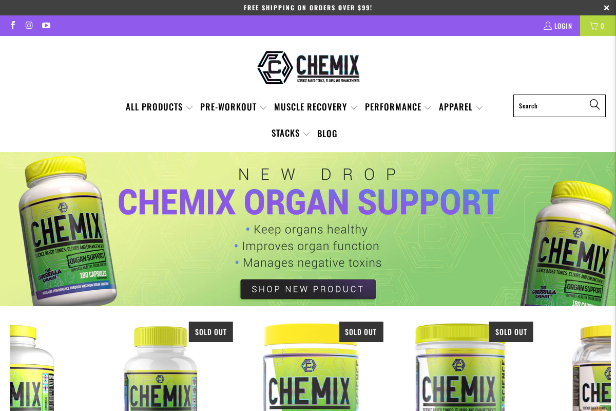 Chemix Lifestyle homepage screenshot