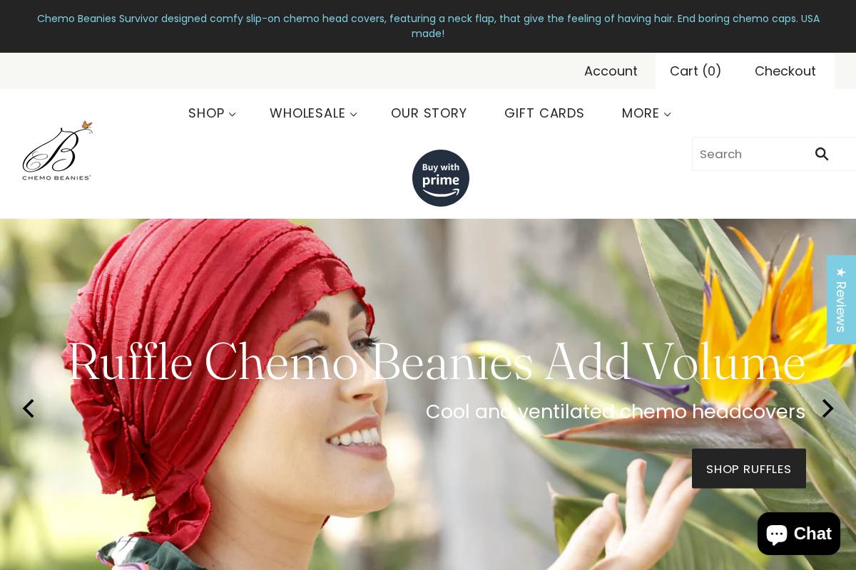 Chemo Beanies homepage screenshot