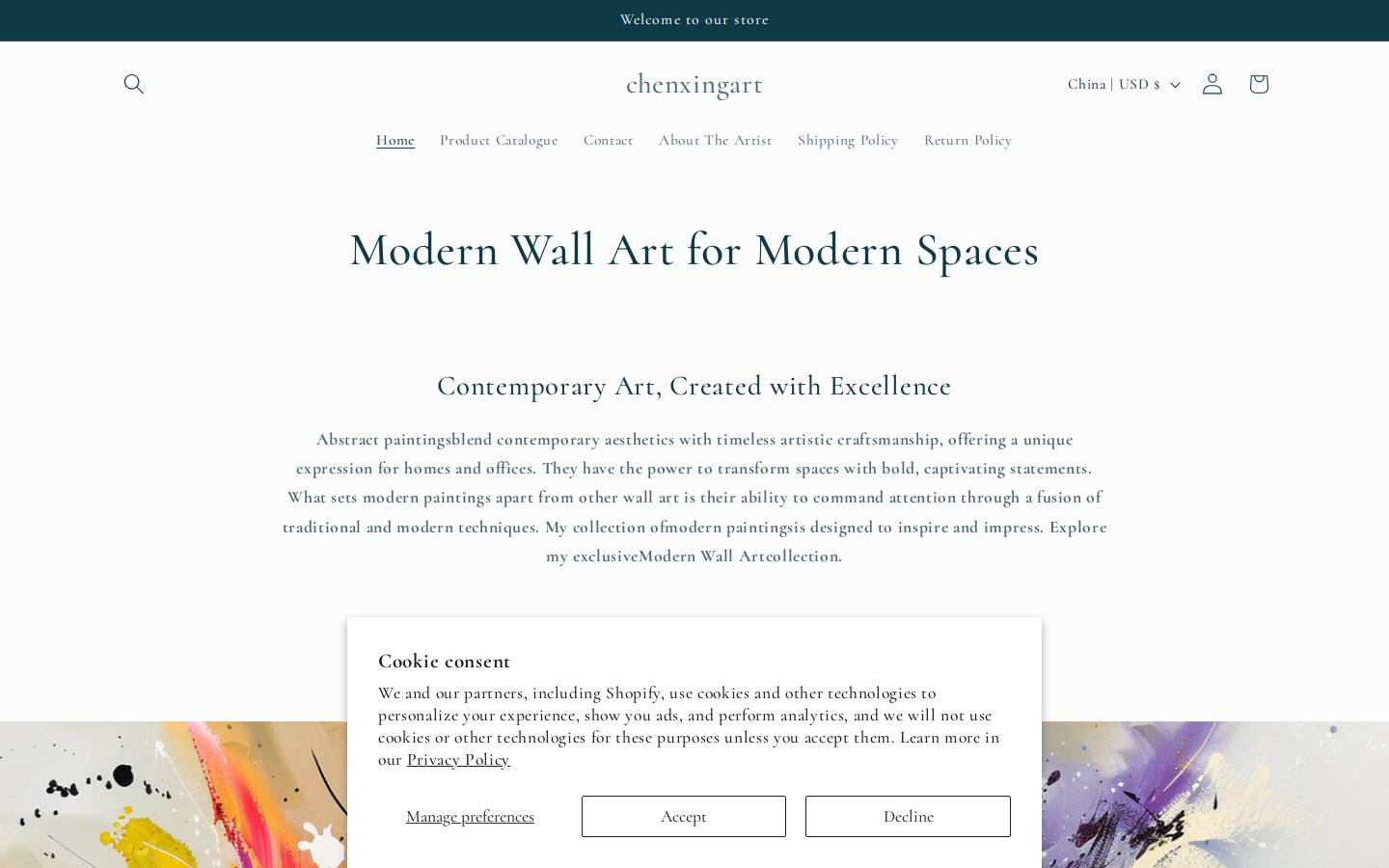chenxingart.com homepage screenshot