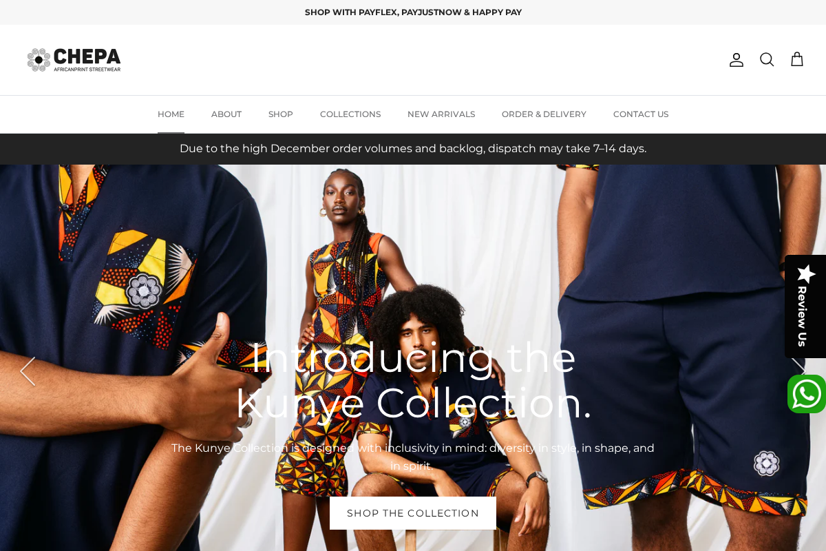 Chepa Streetwear homepage screenshot