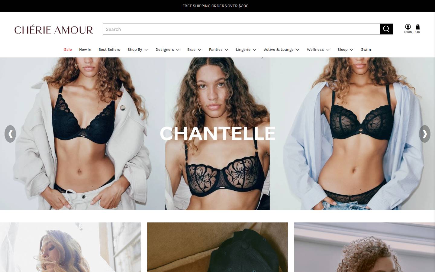 cherieamour.com homepage screenshot
