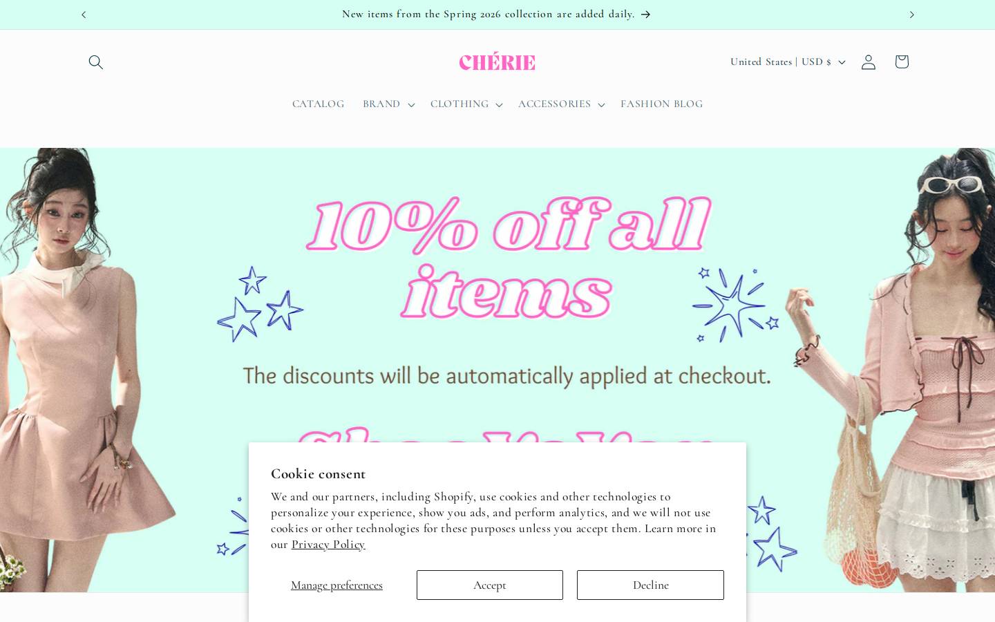 Cheriecogift homepage screenshot