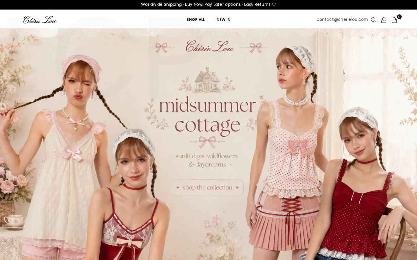 Chérie Lou homepage screenshot
