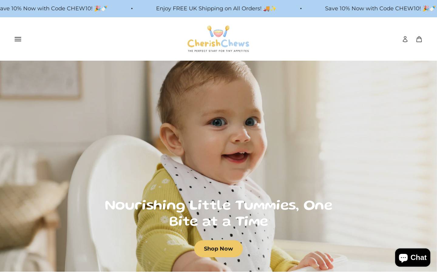 cherishchews.com homepage screenshot