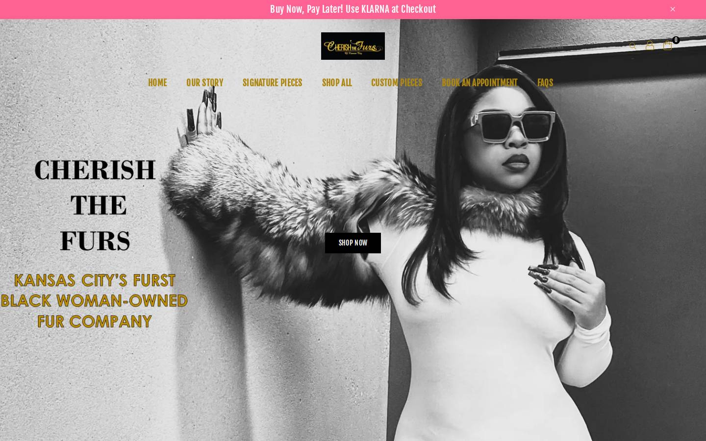 cherishthefurs.com homepage screenshot