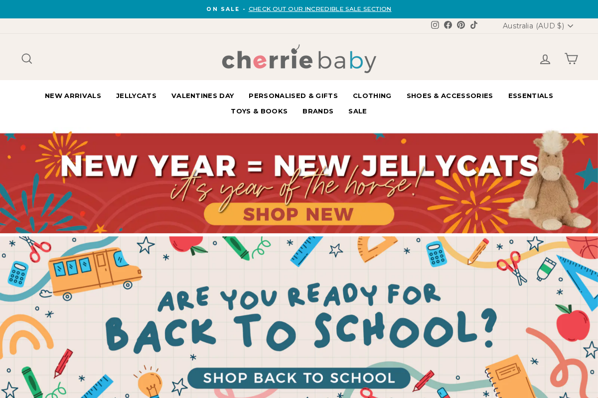 Cherrie Baby Boutique homepage screenshot