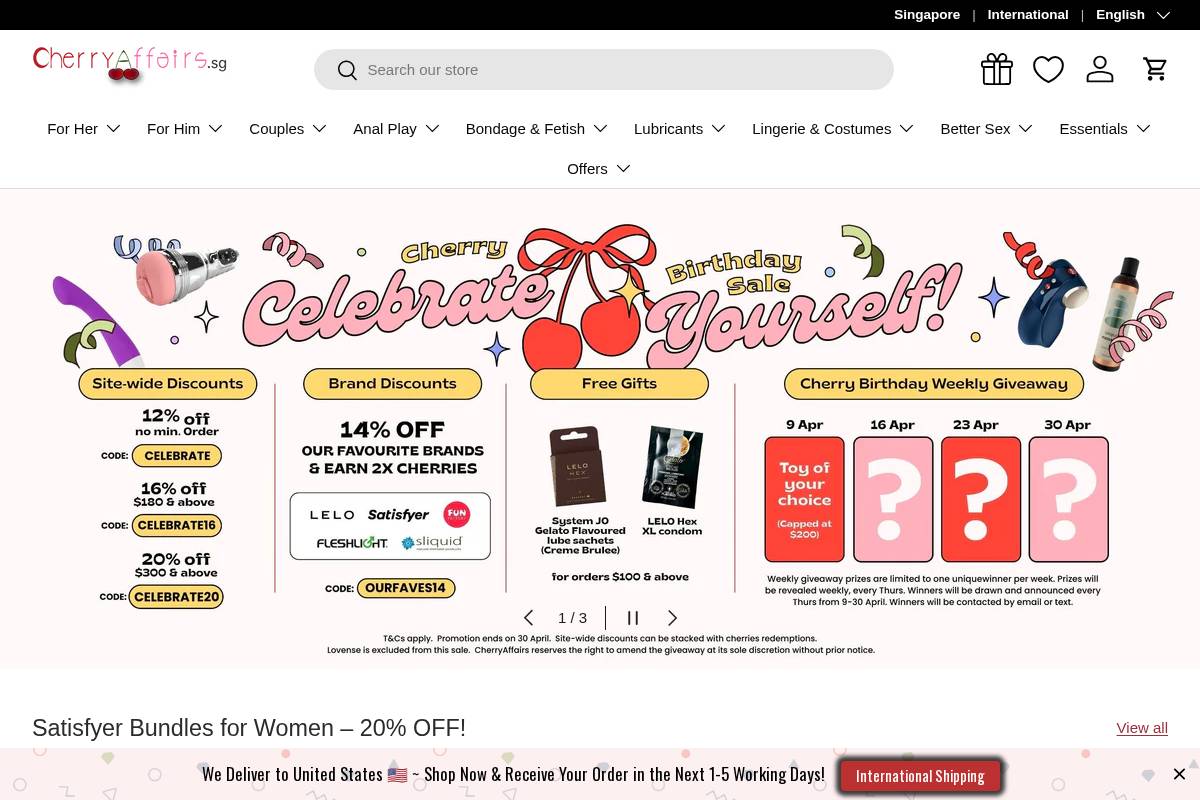 cherryaffairs.sg homepage screenshot