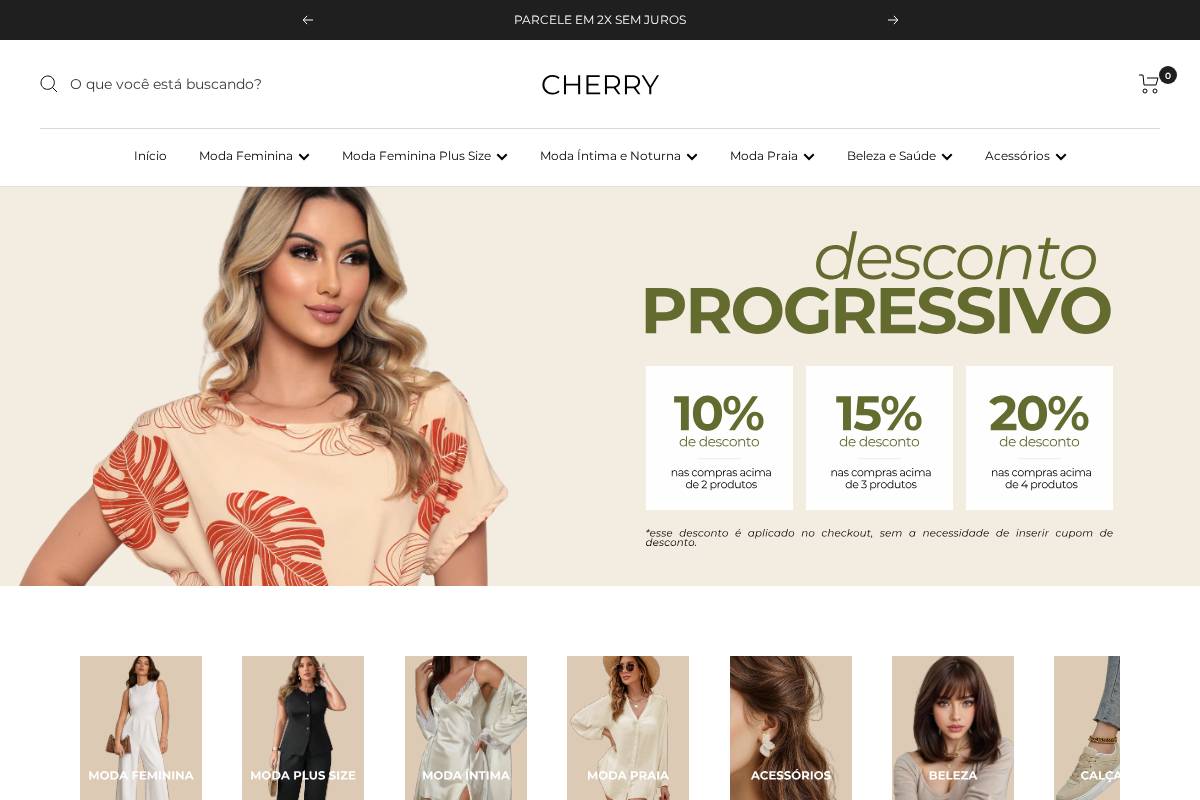 Cherry Modas homepage screenshot
