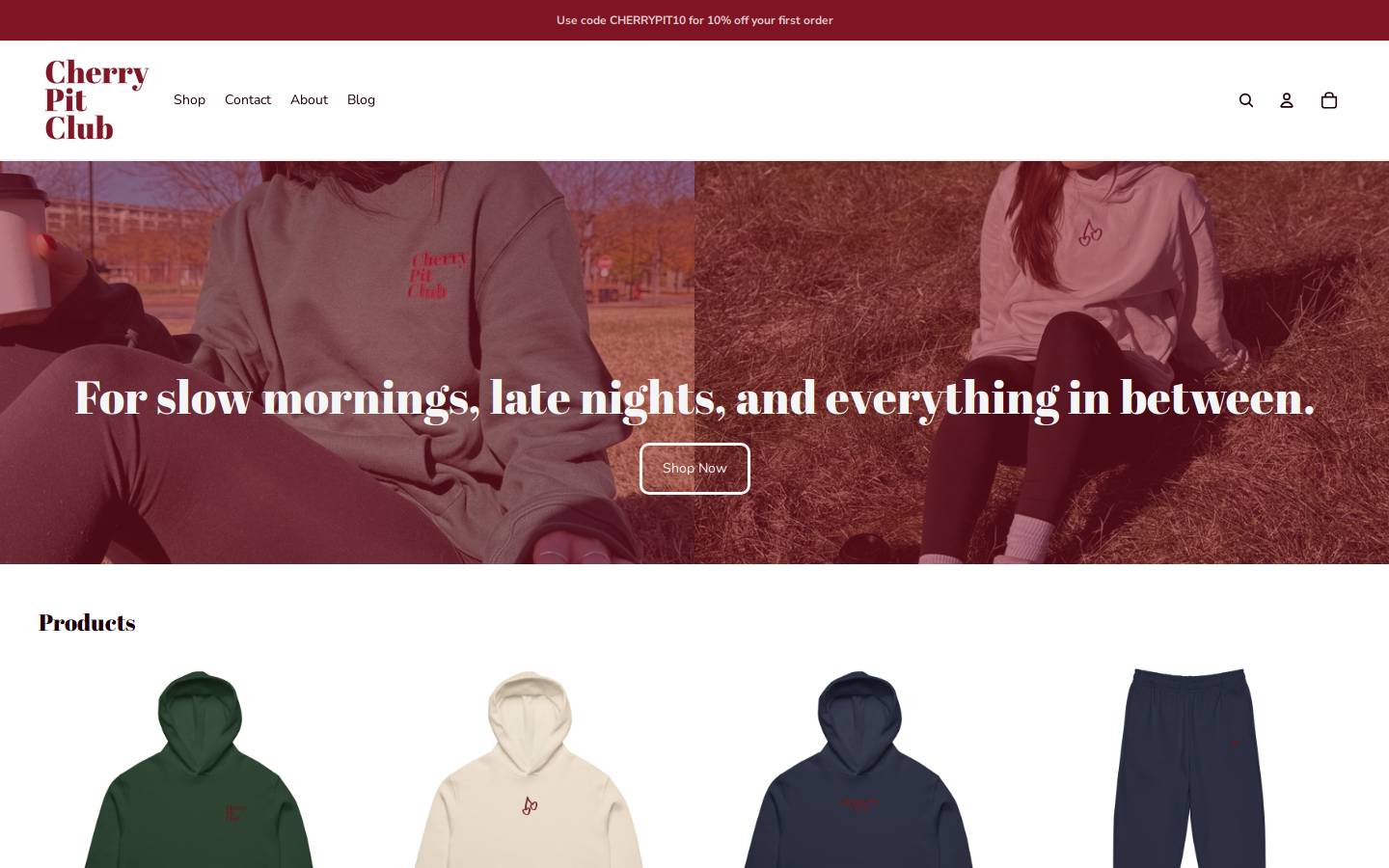 cherrypitclub.com homepage screenshot