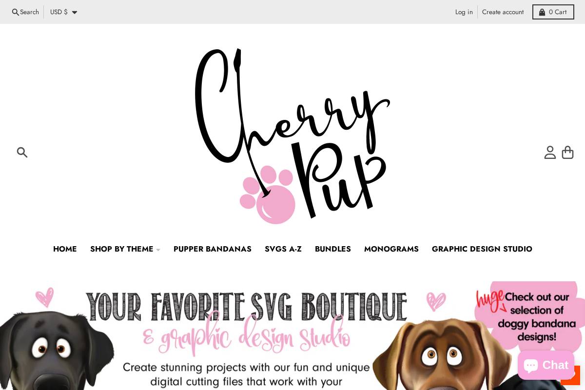 cherrypupdesigns.com homepage screenshot