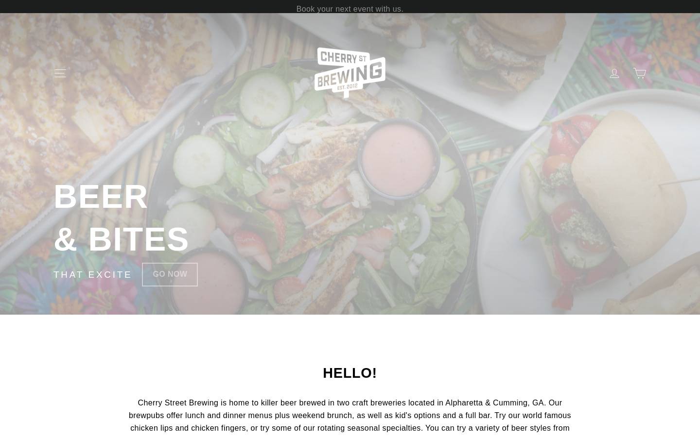 cherrystreetbrewing.com homepage screenshot