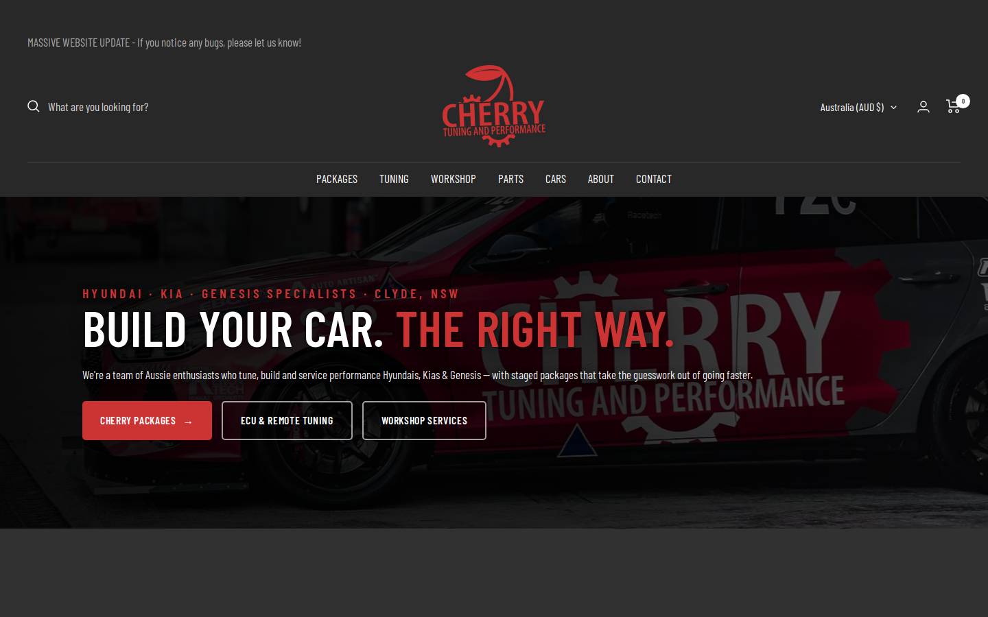 cherrytuning.com.au homepage screenshot