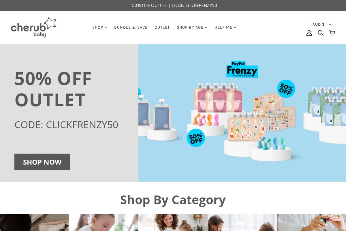 Cherub Baby homepage screenshot