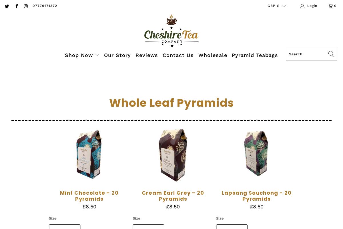 Cheshire Tea homepage screenshot