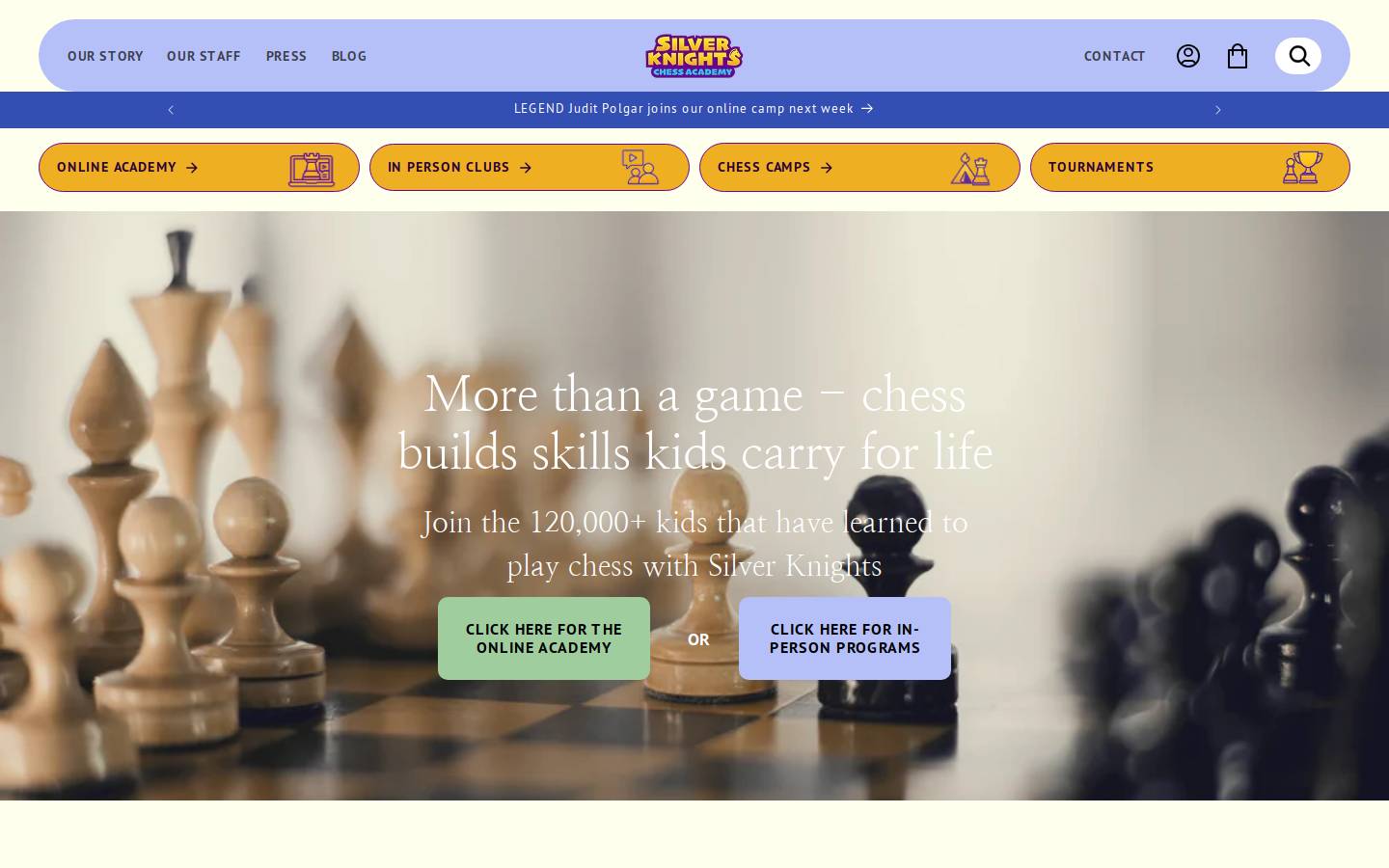 Ziane Chess Academy homepage screenshot