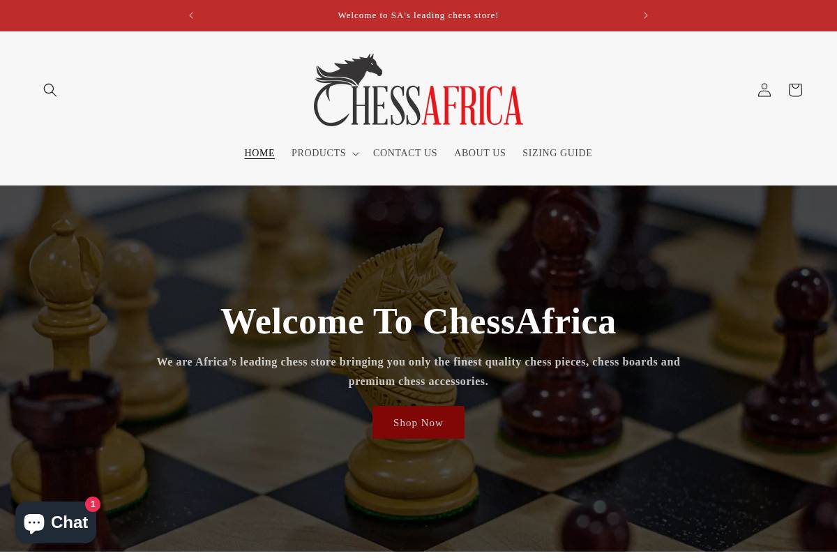 chessafrica.co.za homepage screenshot