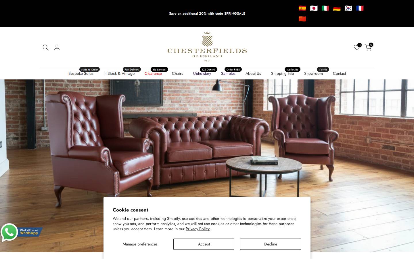 chesterfields.uk homepage screenshot