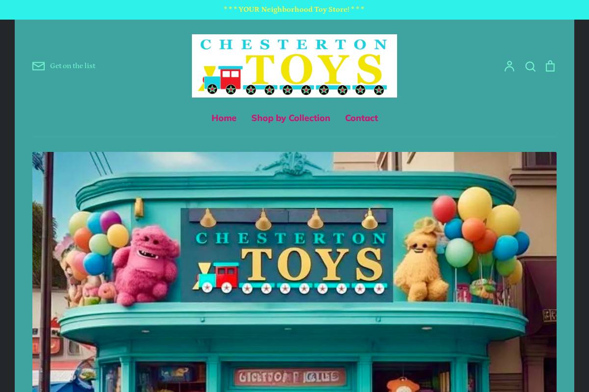 chestertontoys.com homepage screenshot