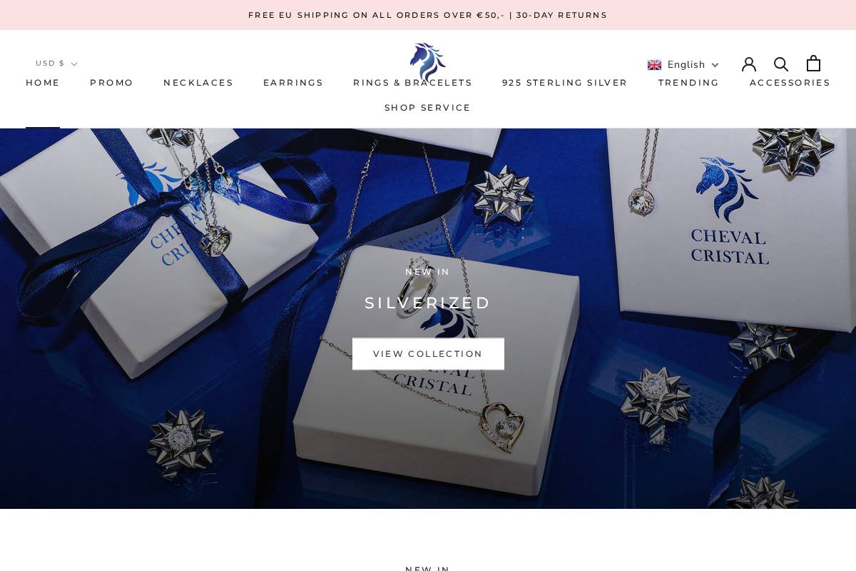 chevalcristal.com homepage screenshot