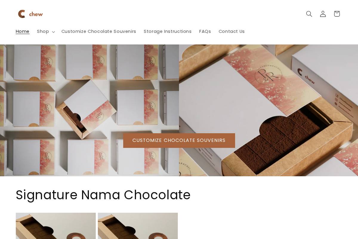 chewchocolate.com homepage screenshot