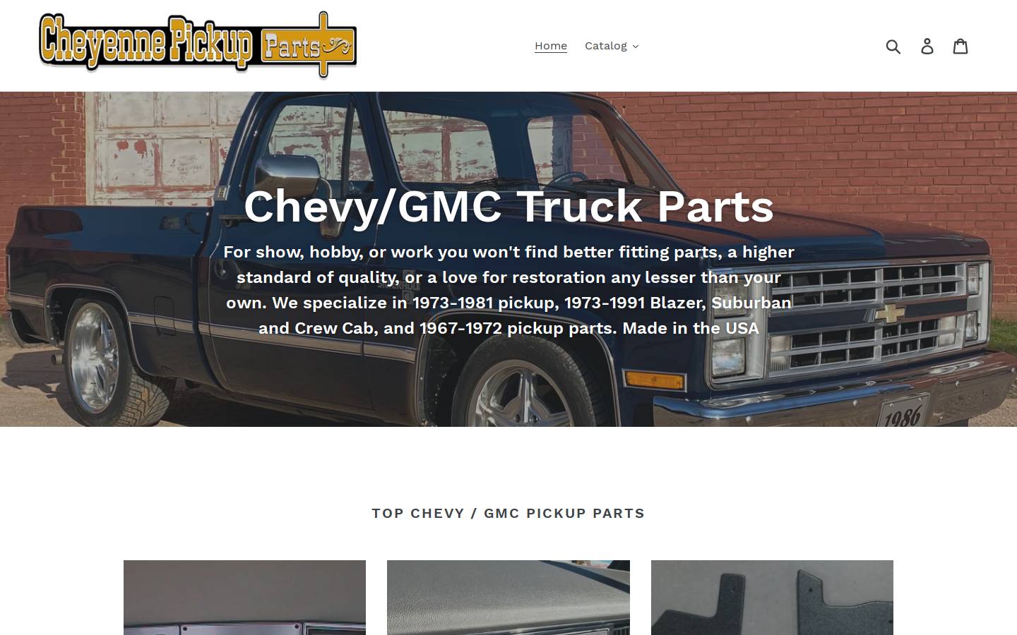 cheyennepickupparts.com homepage screenshot