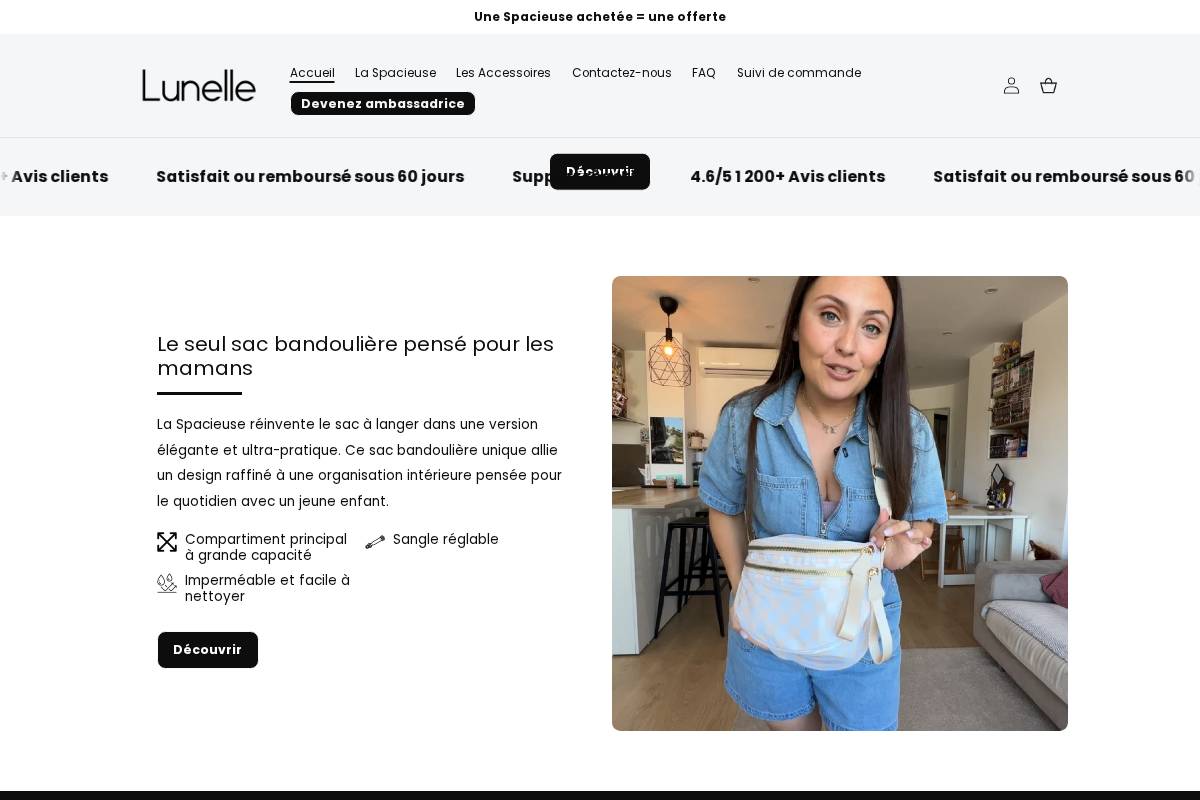 chezlunelle.com homepage screenshot