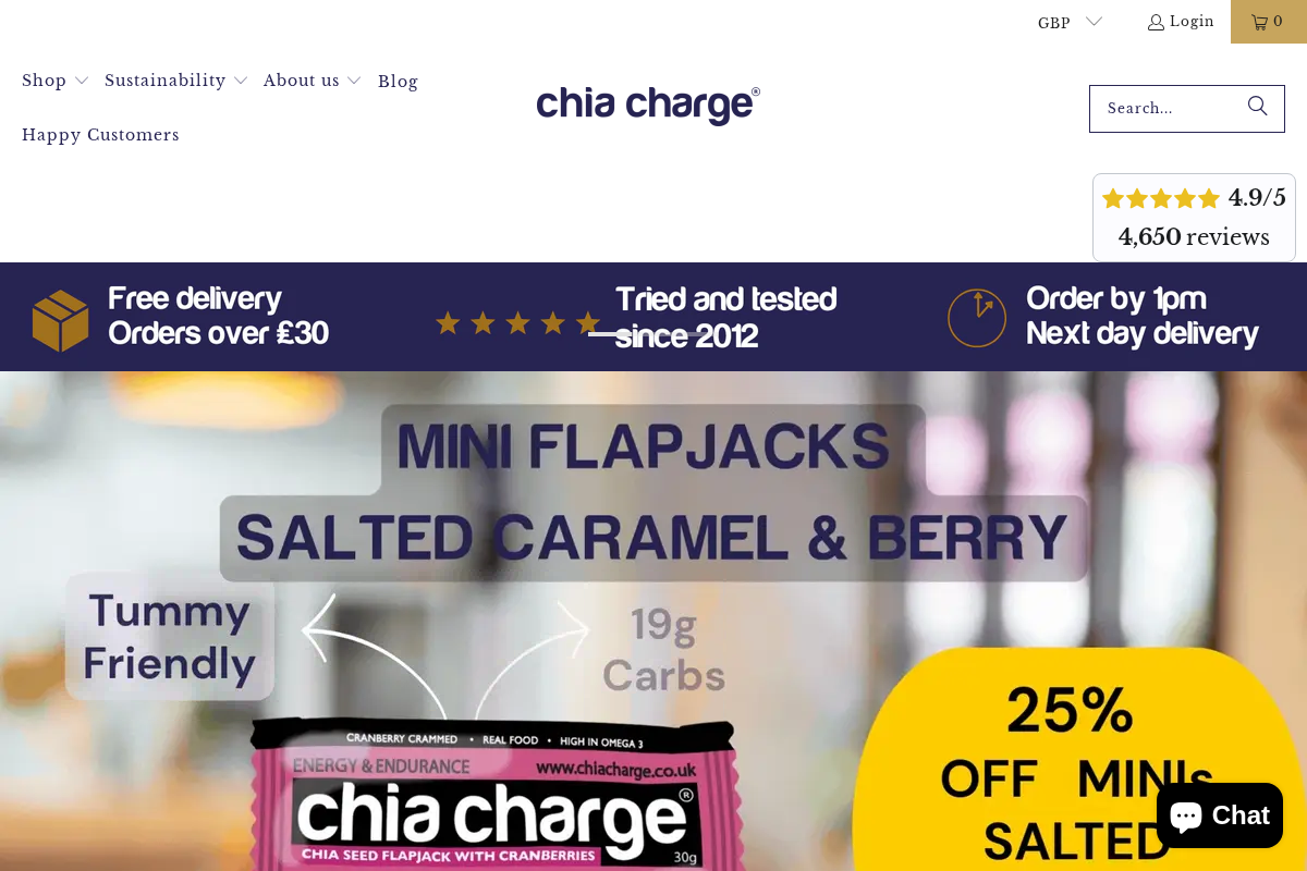 Chia Charge homepage screenshot