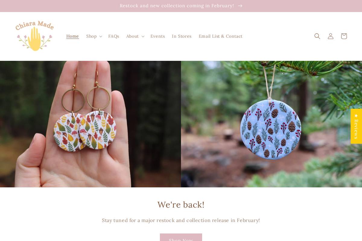 chiaramade.com homepage screenshot