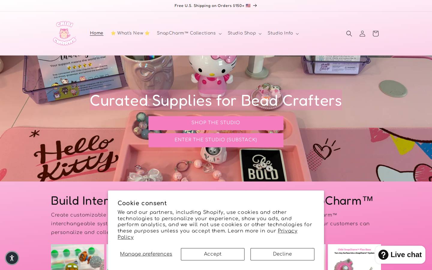 chibicharms.com homepage screenshot